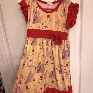 Beauty & beast milk silk twirl dress